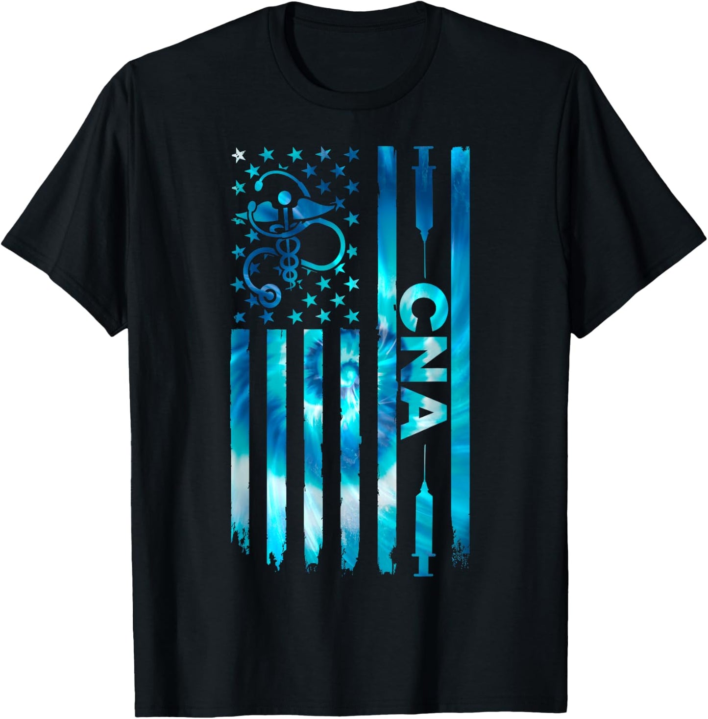 CNA - American Flag July 4th Certified Nurse Assistant CNA T-Shirt - T-Shirt | Black