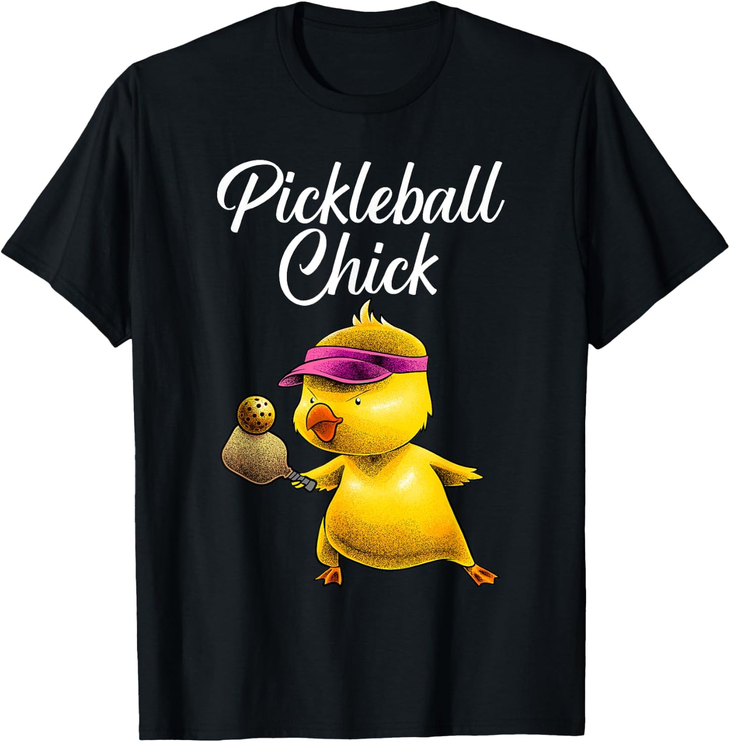 Funny Pickleball Art Girl Paddle Sport Chick Lover T-Shirt - T-Shirt | Black