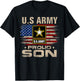 Vintage U.S Army Proud Son With American Flag T-Shirt - T-Shirt | Black