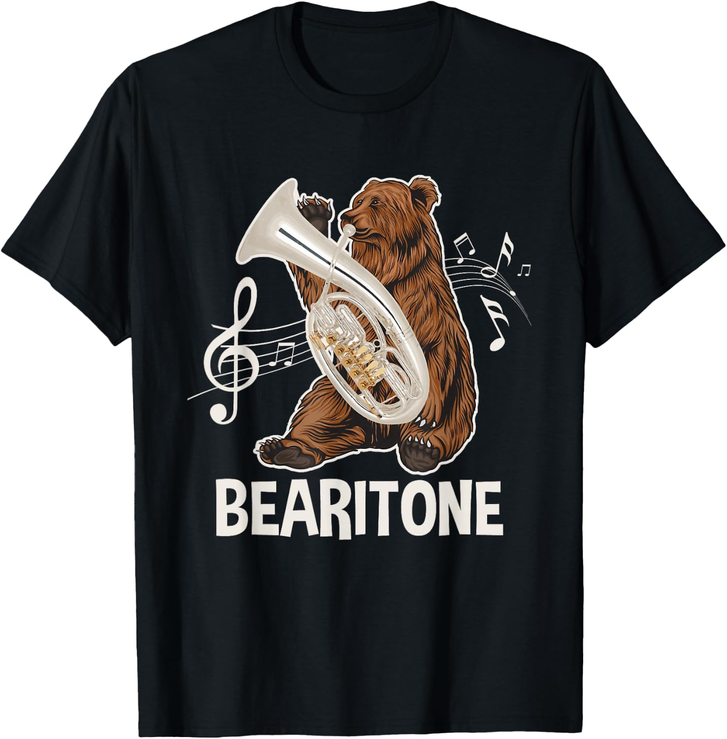 Bearitone - Baritone Player Euphonium Lover Marching Band T-Shirt - T-Shirt | Black