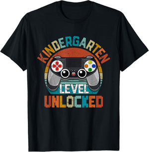 Kindergarten Grade Level Unlocked Video Game Back To School T-Shirt - T-Shirt | Black