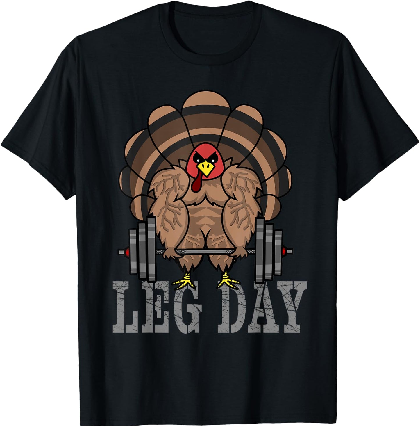 Funny Deadlifting Turkey Thanksgiving Leg Day Deadlift T-Shirt - T-Shirt | Black