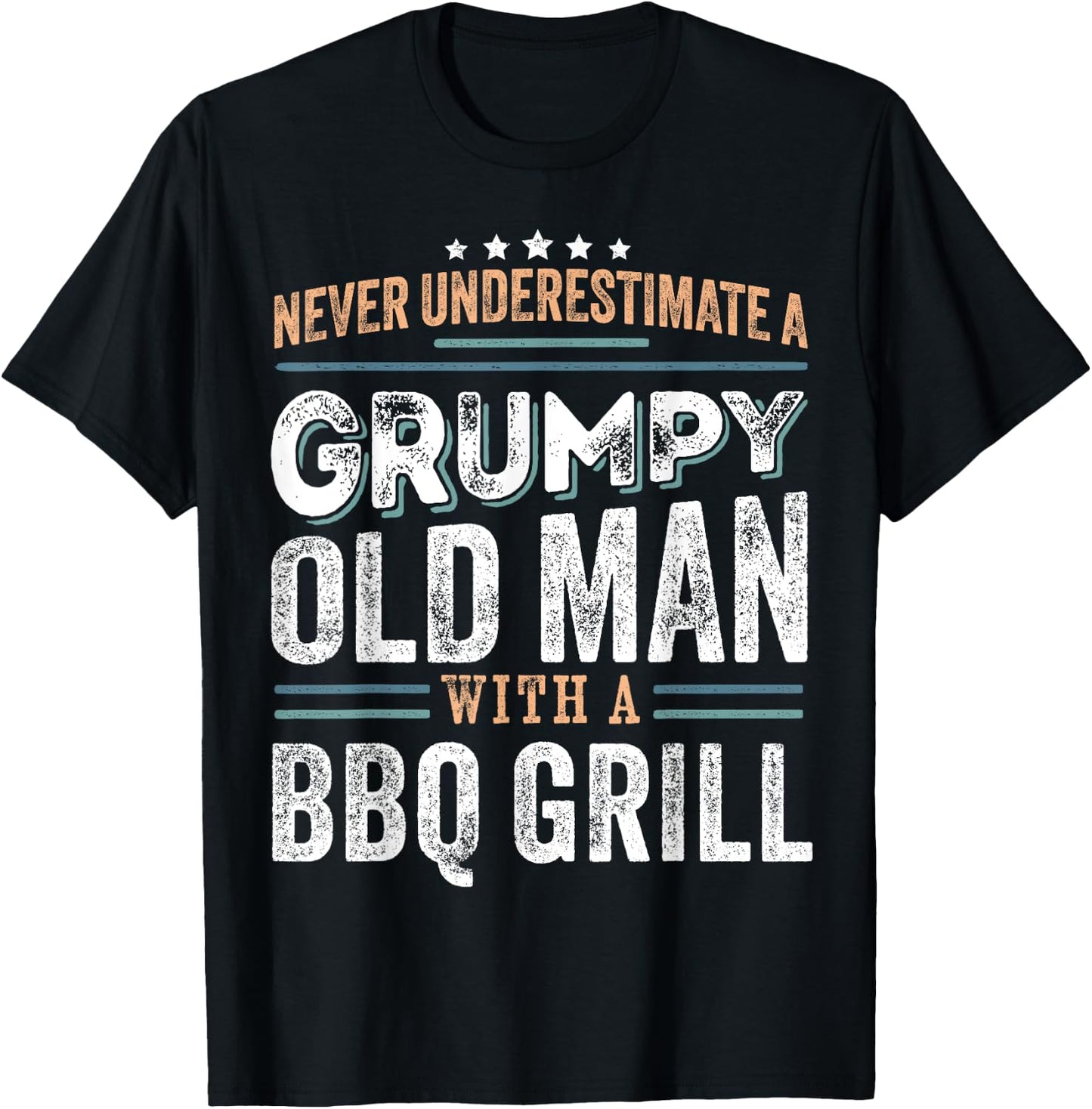 Grumpy Old Man with a Bbq grill Funny Dad Gifts T-Shirt - T-Shirt | Black