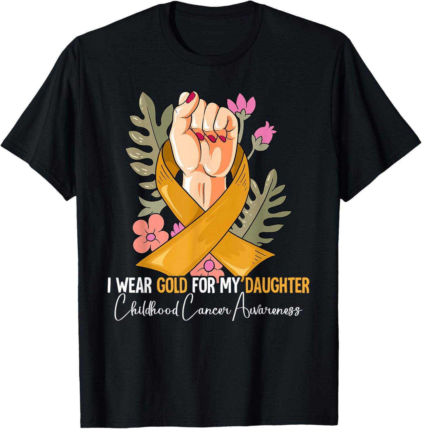Daughter Childhood Cancer Awareness T-Shirt - T-Shirt | Black