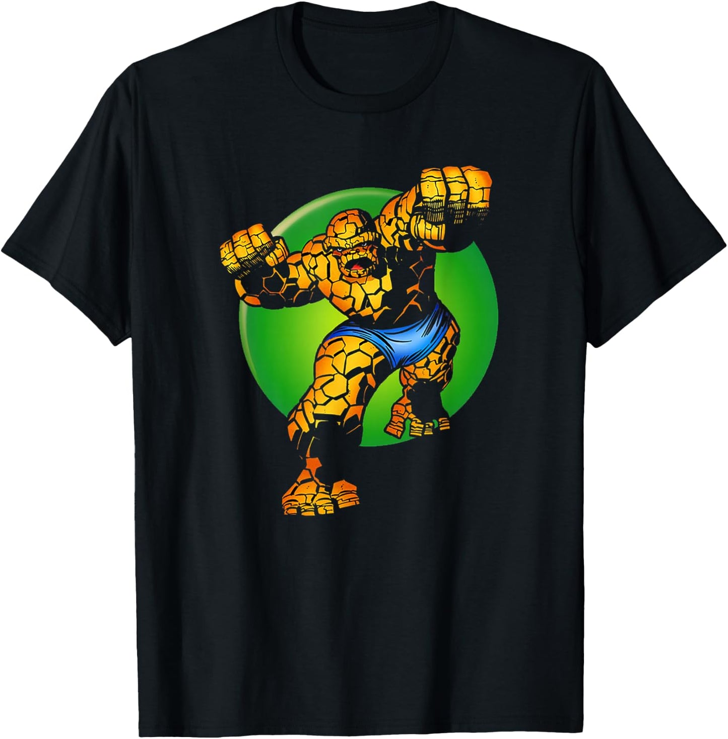 Marvel Fantastic Four The Thing It's Clobberin' Time! Retro T-Shirt - T-Shirt | Black