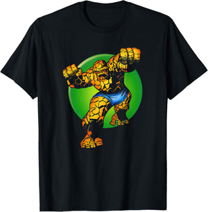 Marvel Fantastic Four The Thing It's Clobberin' Time! Retro T-Shirt - T-Shirt | Black