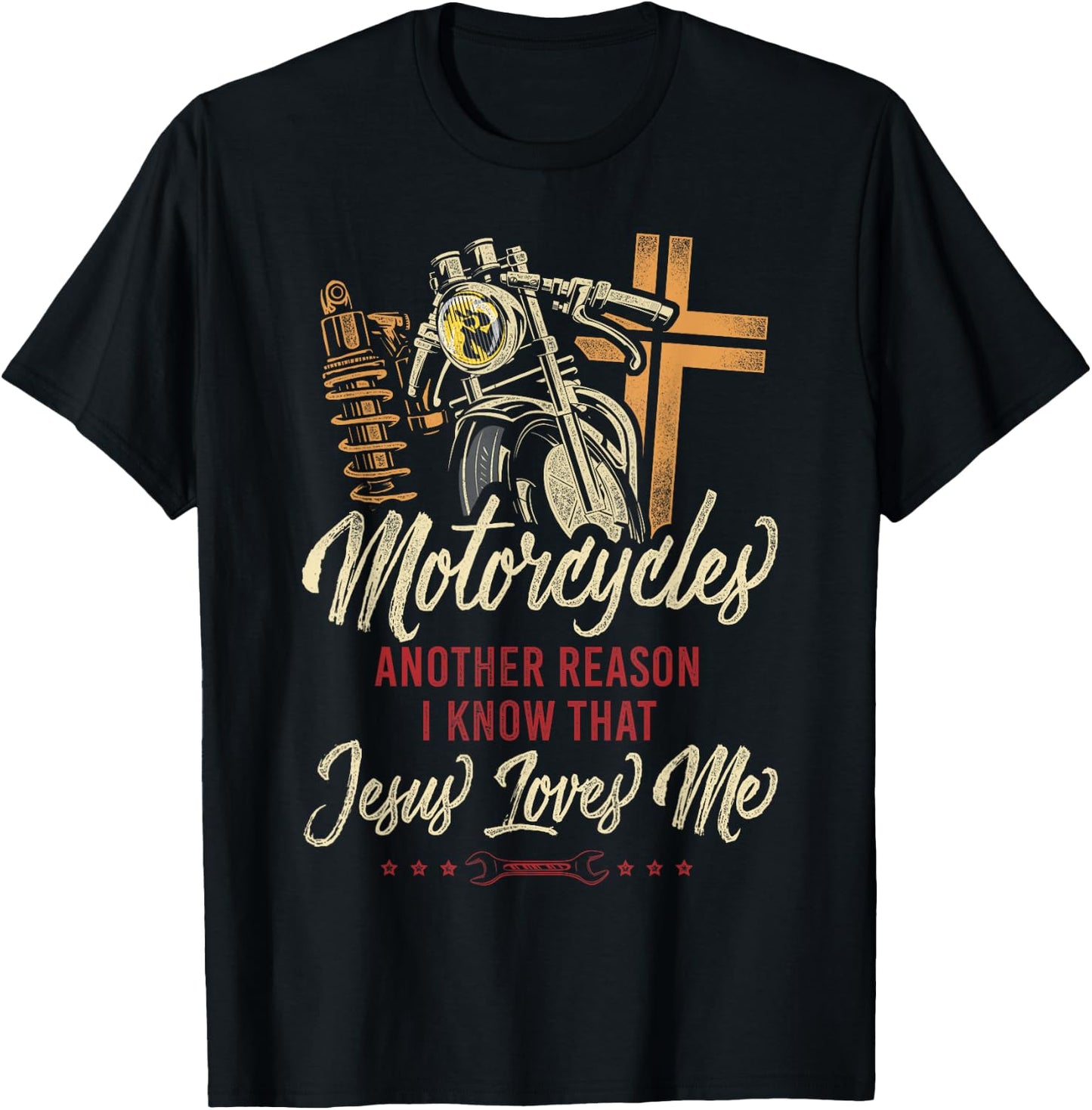 Classic Motorcycle Biker Jesus Faith Christian Motorcycles T-Shirt - T-Shirt | Black