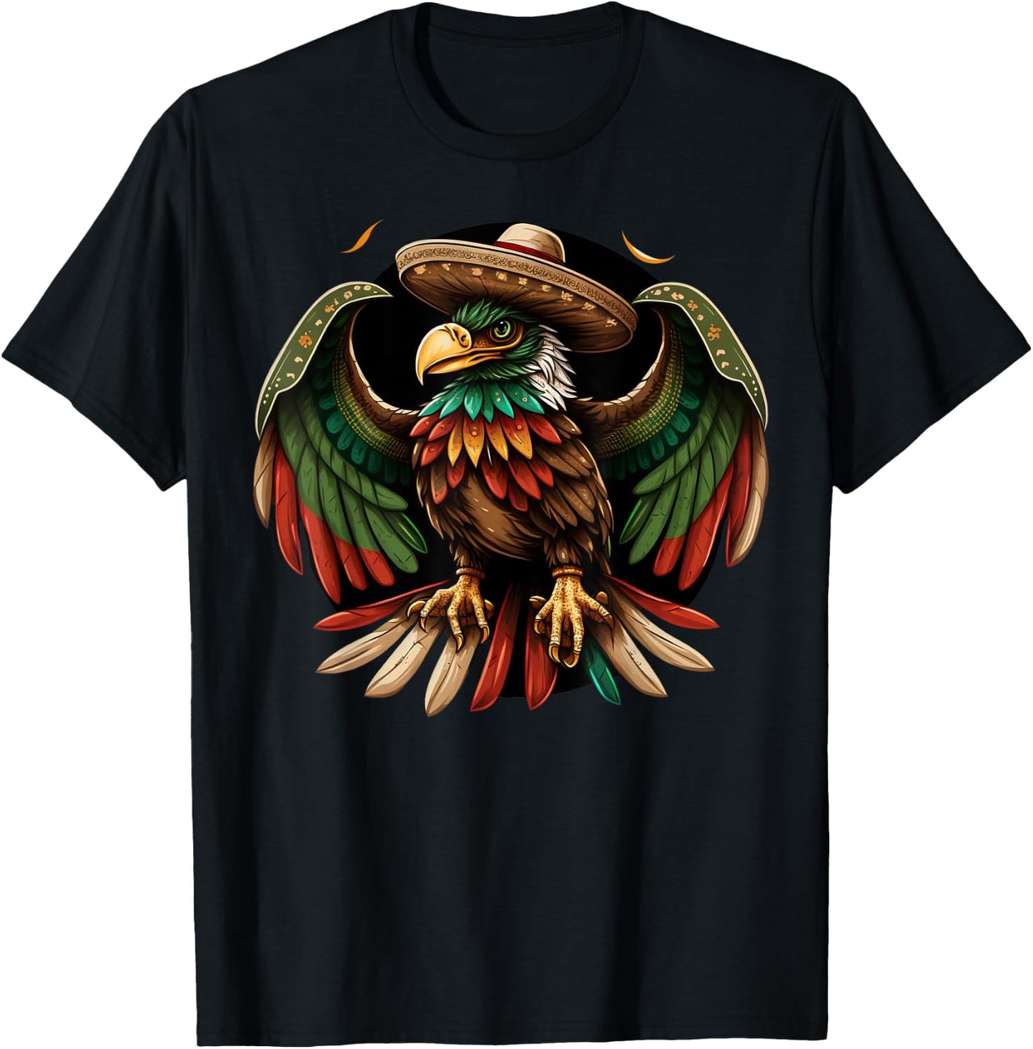 Mexico Cinco de Mayo Sombrero Mexican Eagle T-Shirt - T-Shirt | Black