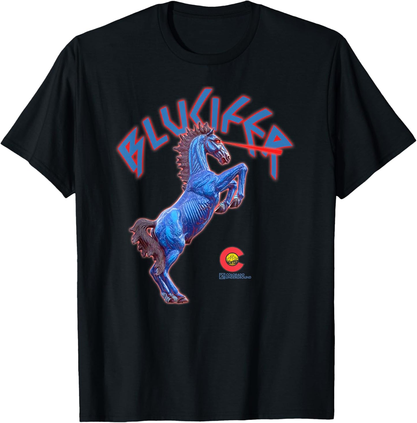 Colorado Blucifer Demon Horse T-Shirt - T-Shirt | Black