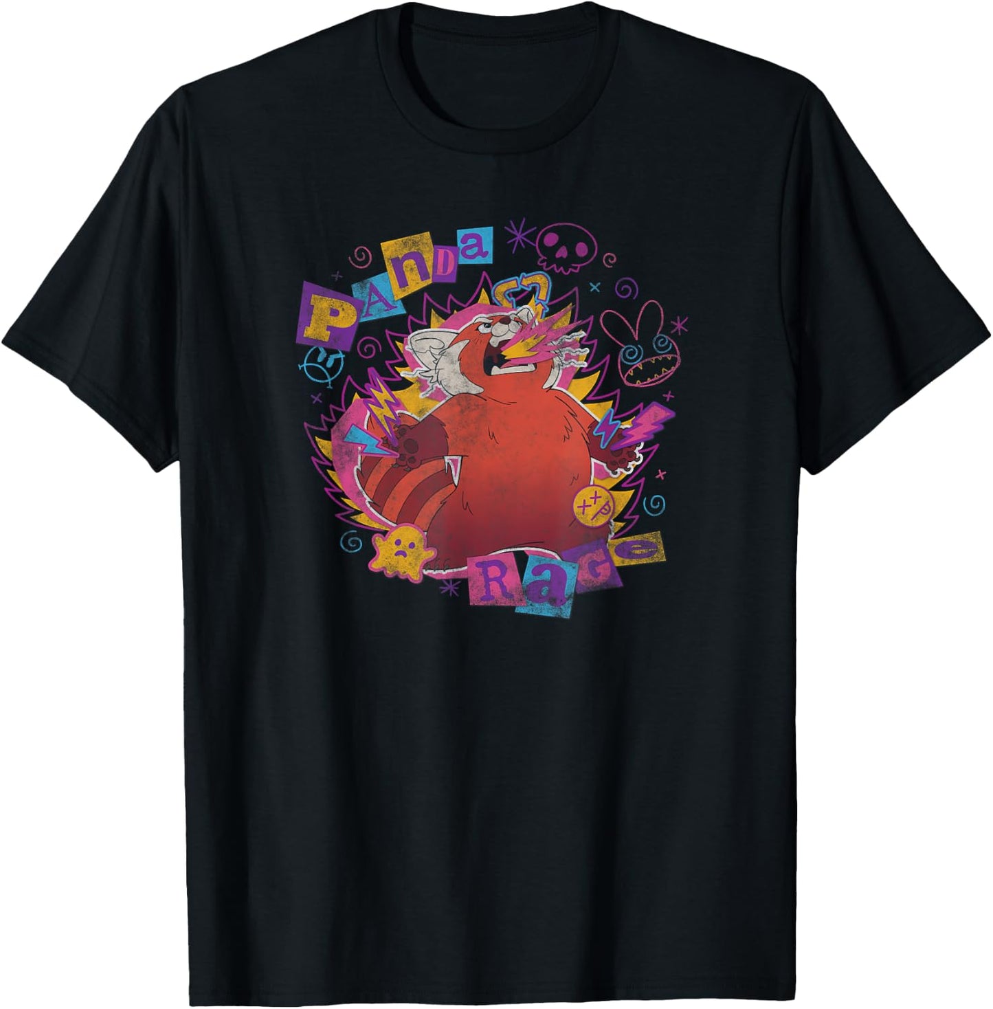 Disney Pixar Turning Red Mei Comic Panda Rage T-Shirt - T-Shirt | Black