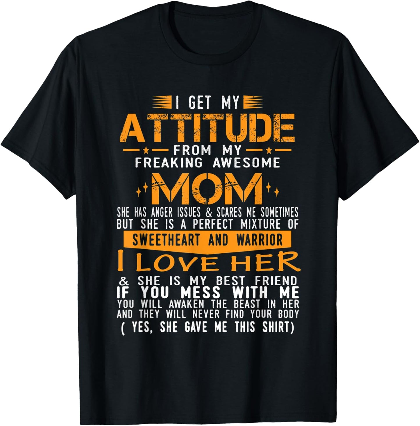 I Get My attitude from My Freaking Awesome Mom Funny Kids T-Shirt - T-Shirt | Black
