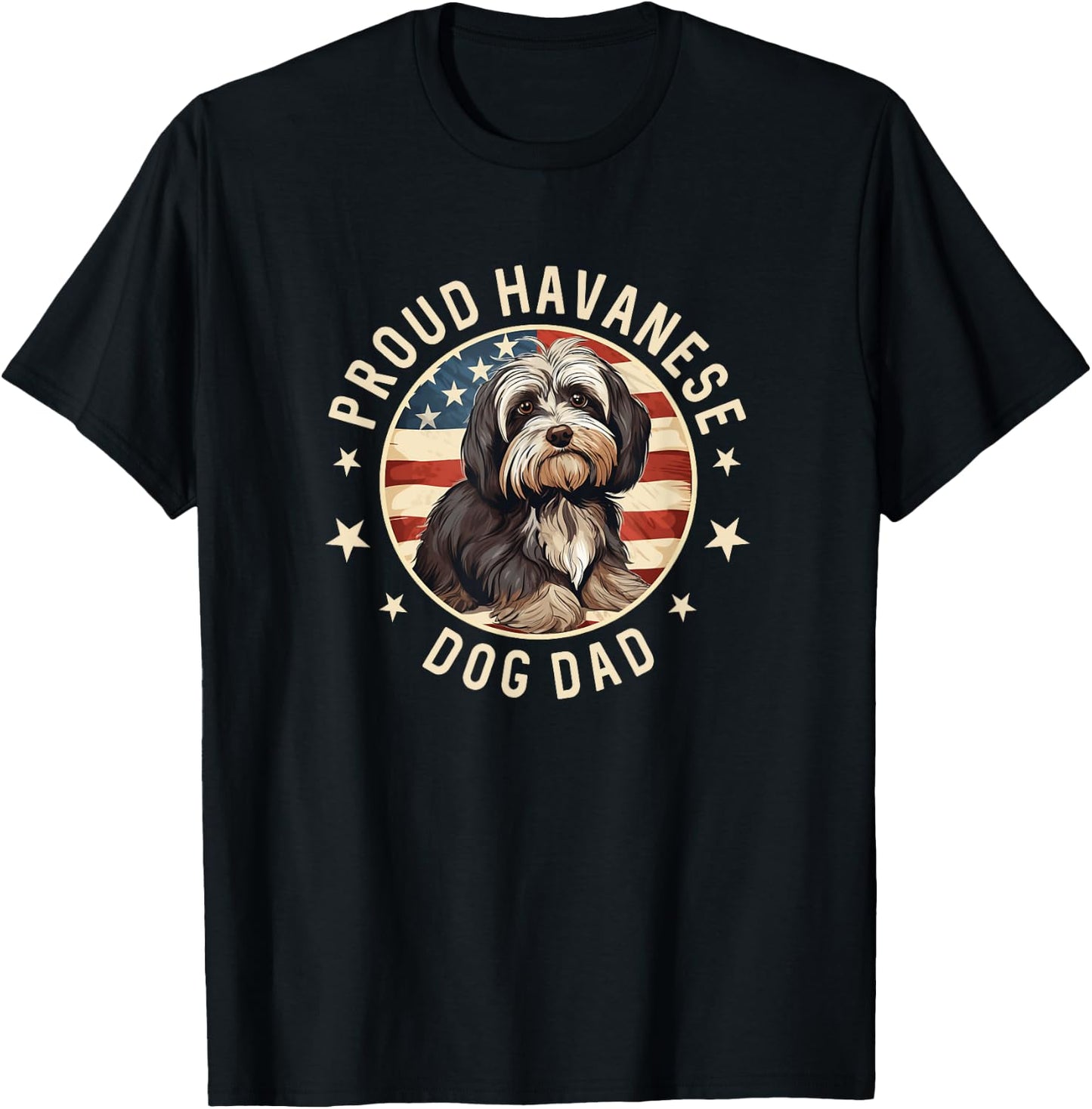 Gifts For Havanese Dog Lovers Men, Proud Havanese Dog Dad T-Shirt - T-Shirt | Black