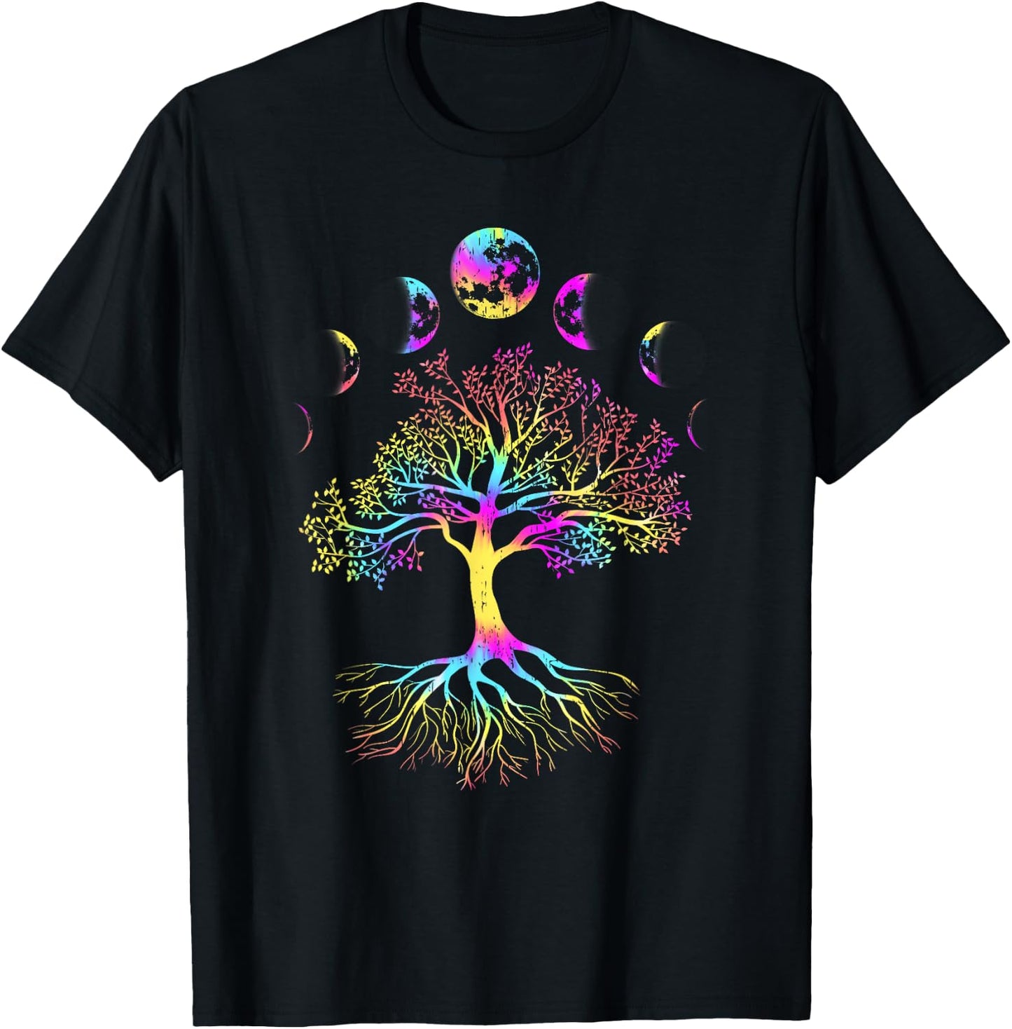 Moon Phases Tree of Life T-Shirt - T-Shirt | Black