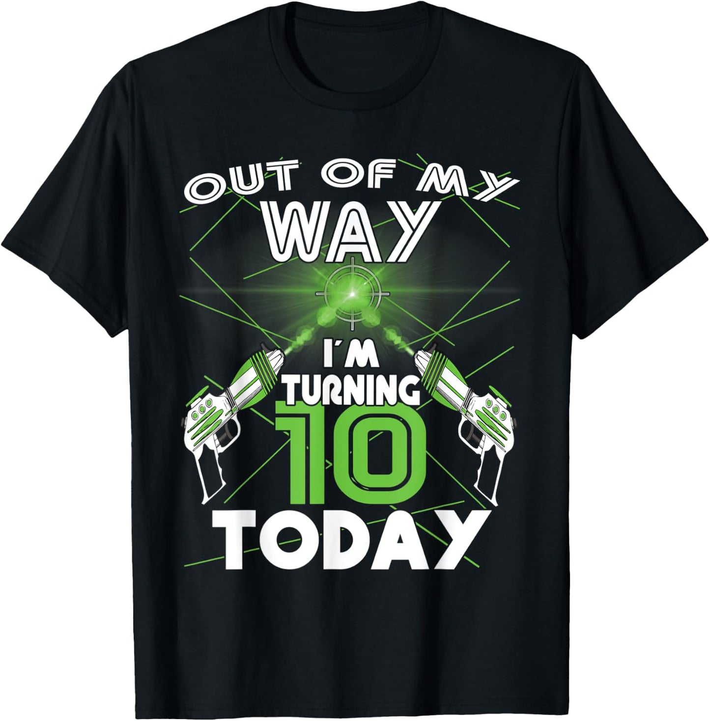Lasertag Birthday Party - laser tag 10 years birthday T-Shirt - T-Shirt | Black