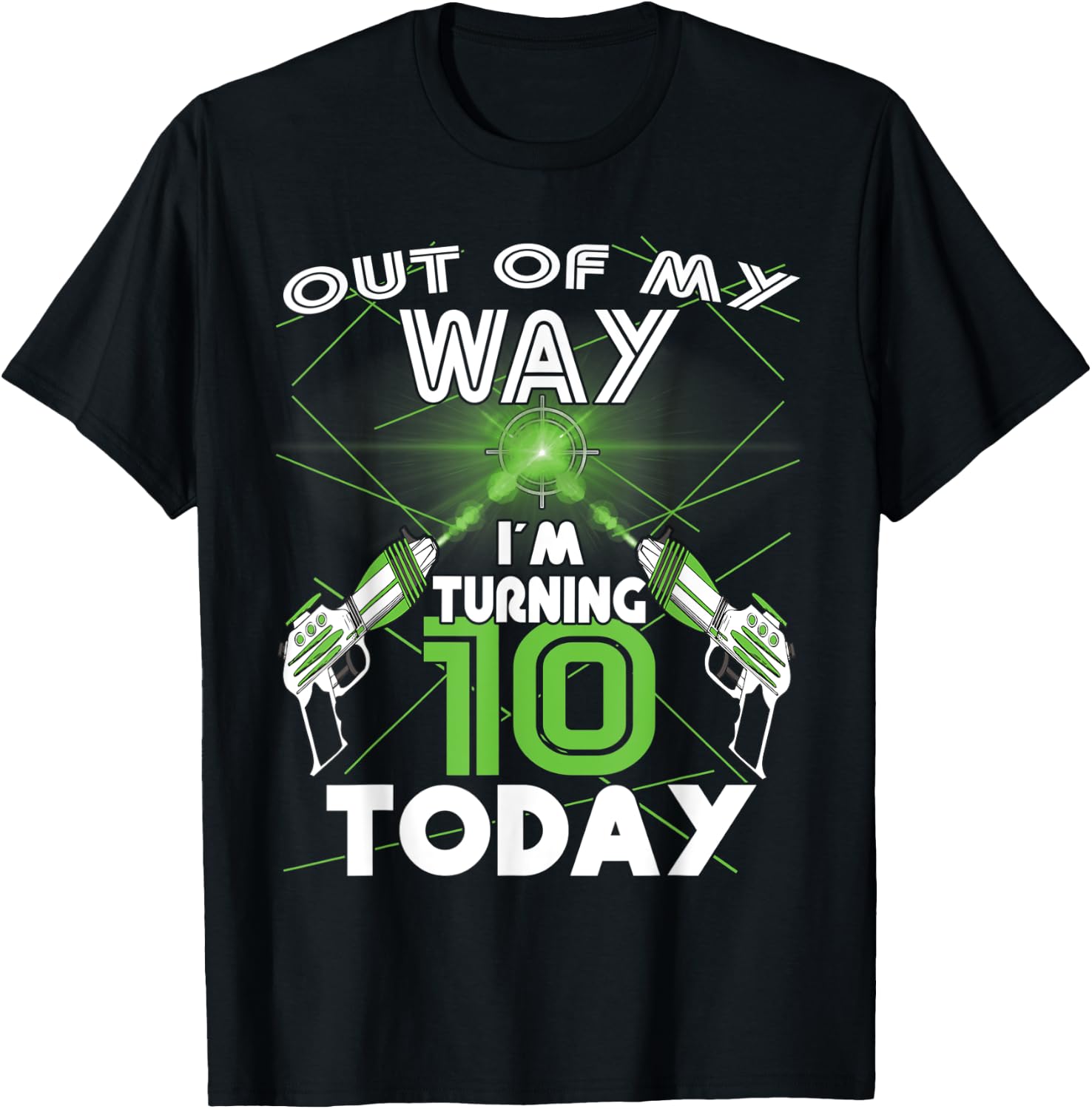 Lasertag Birthday Party - laser tag 10 years birthday T-Shirt - T-Shirt | Black