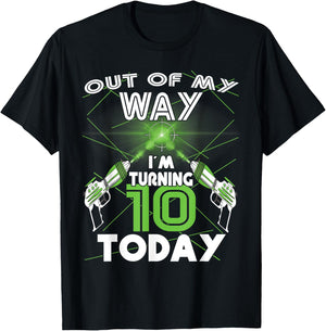 Lasertag Birthday Party - laser tag 10 years birthday T-Shirt - T-Shirt | Black
