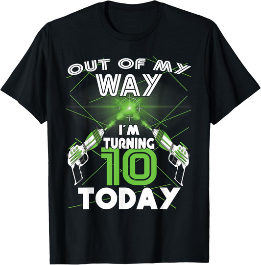 Lasertag Birthday Party - laser tag 10 years birthday T-Shirt - T-Shirt | Black