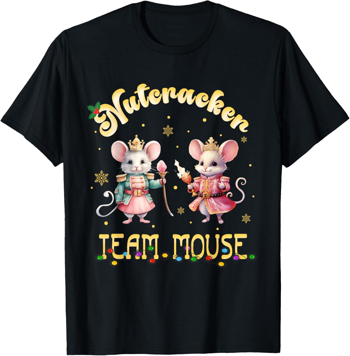 Funny Nutcracker Soldier Toy Christmas Dance Team Mouse Crew T-Shirt - T-Shirt | Black