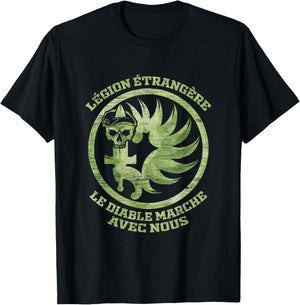 Le Diable Marche Avec Nous Legion Etrangere T-Shirt - T-Shirt | Black