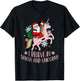 I Believe In Santa And Unicorns Funny Christmas T-Shirt - T-Shirt | Black