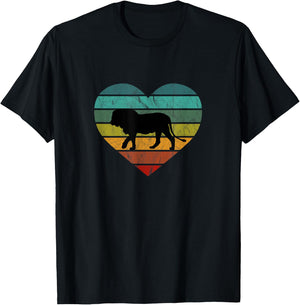 I Love Lions in Africa Heart Wilderness Serengeti Safari T-Shirt - T-Shirt | Black