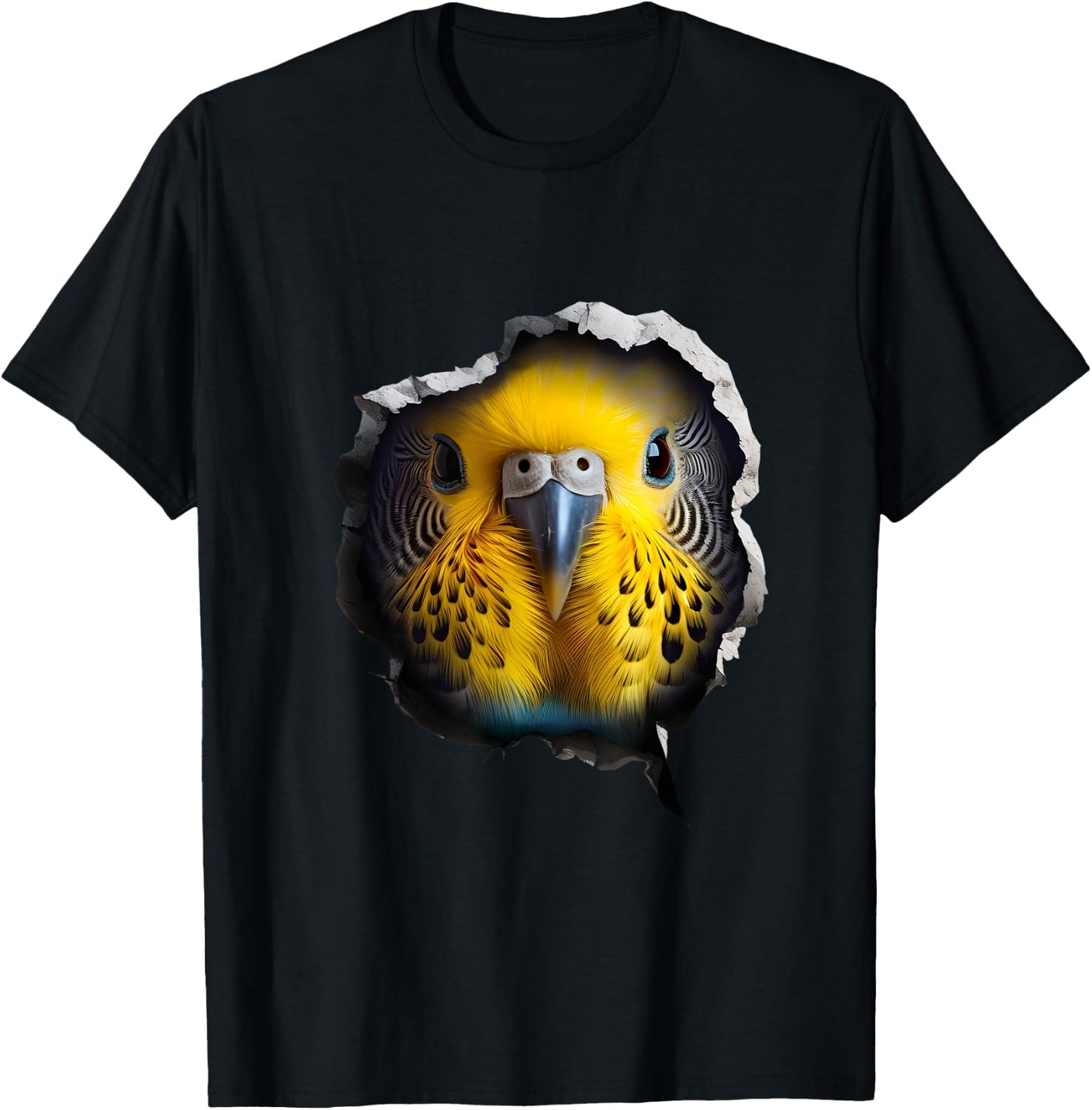Budgie Face T-Shirt - T-Shirt | Black