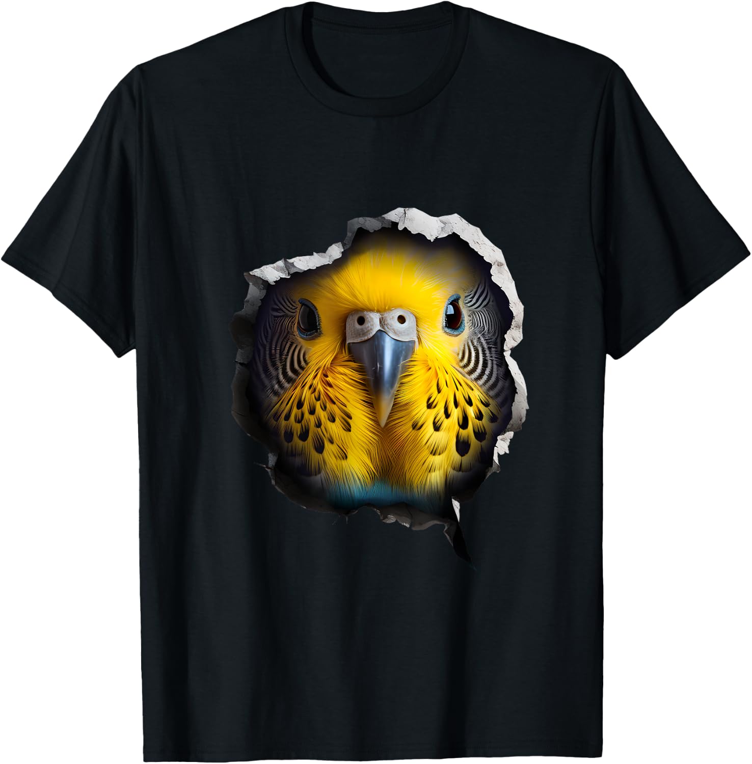 Budgie Face T-Shirt - T-Shirt | Black