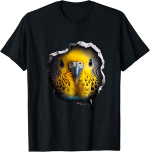 Budgie Face T-Shirt - T-Shirt | Black