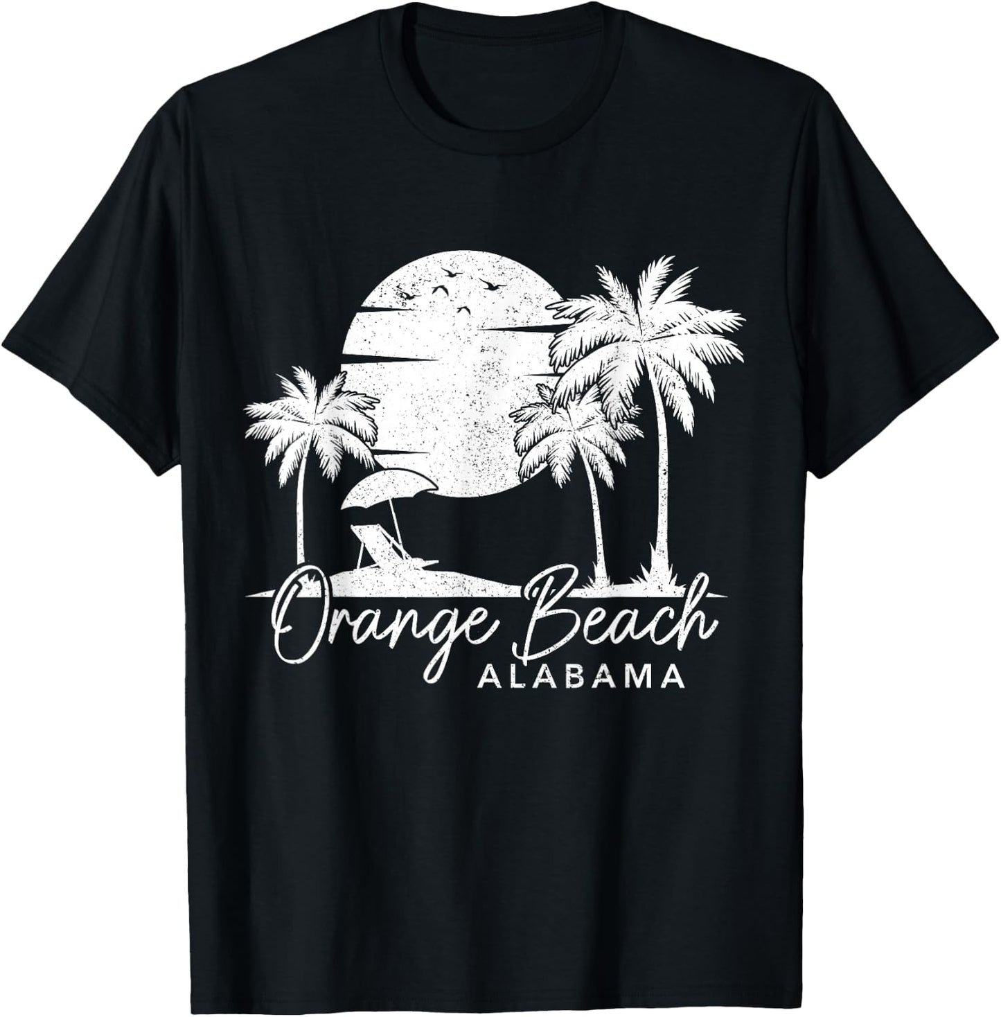 Orange Beach Alabama AL Vintage Sunset Surfer Retro T-Shirt - T-Shirt | Black
