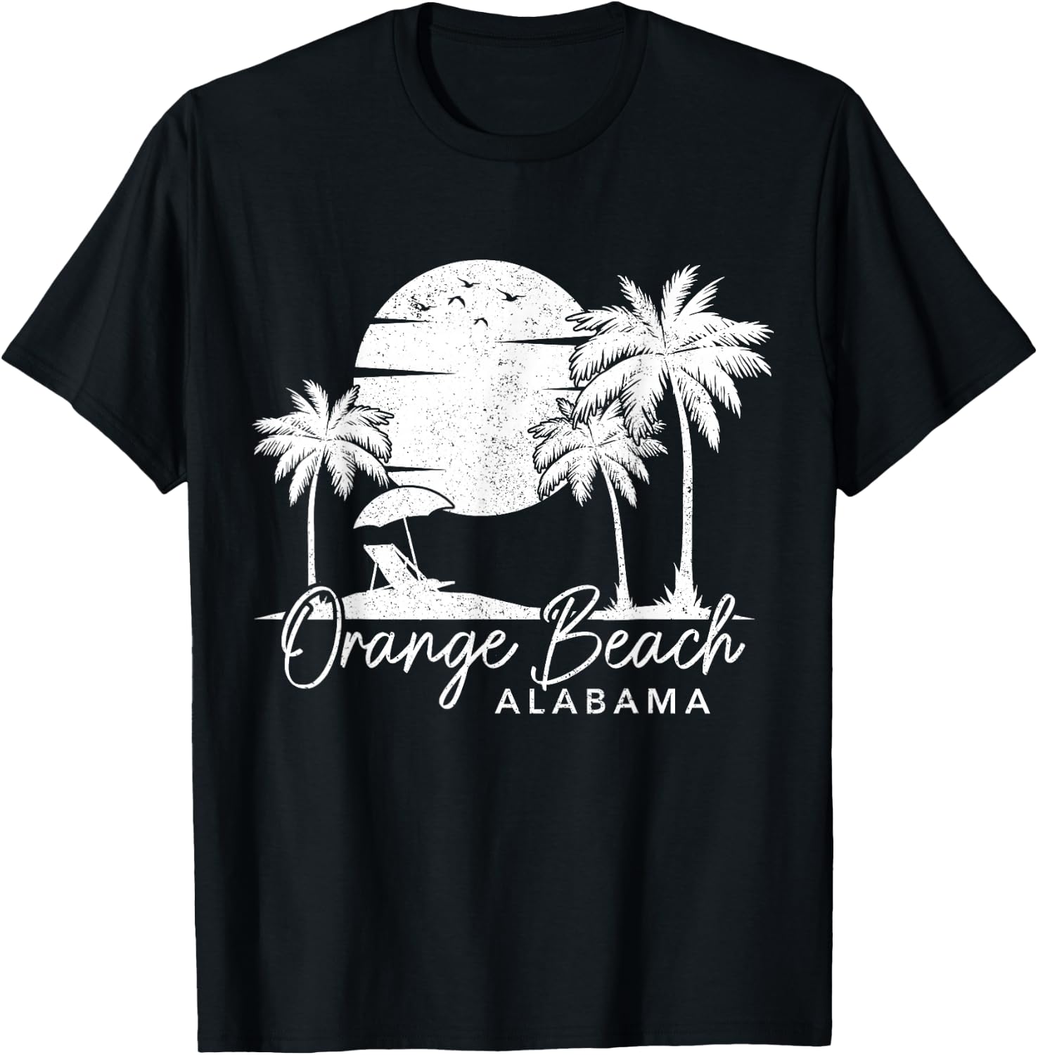 Orange Beach Alabama AL Vintage Sunset Surfer Retro T-Shirt - T-Shirt | Black