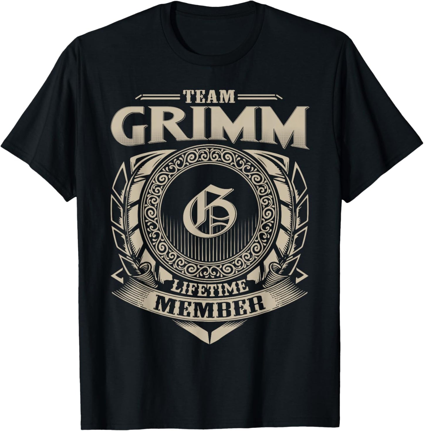 Team GRIMM Lifetime Member Vintage GRIMM Family T-Shirt - T-Shirt | Black