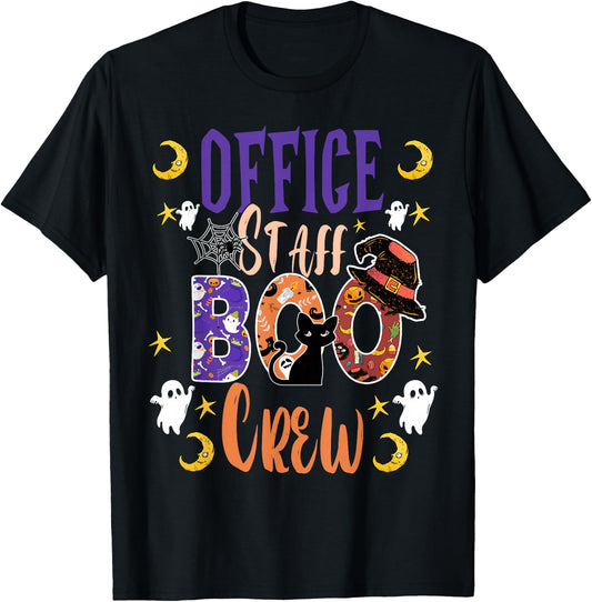 Office Staff Boo Crew matching fun Halloween costume T-Shirt - T-Shirt | Black