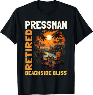 Retired Pressman - Funny Retirement T-Shirt - T-Shirt | Black