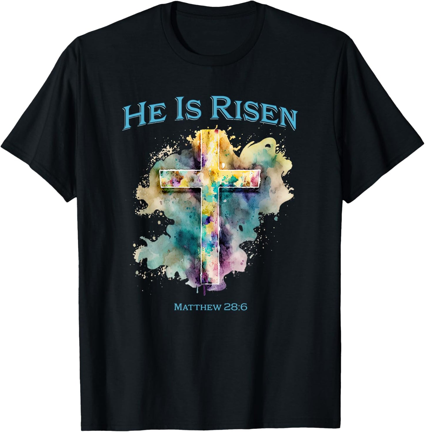 He Is Risen Jesus Christian Bible Quote Easter Good Friday T-Shirt - T-Shirt | Black