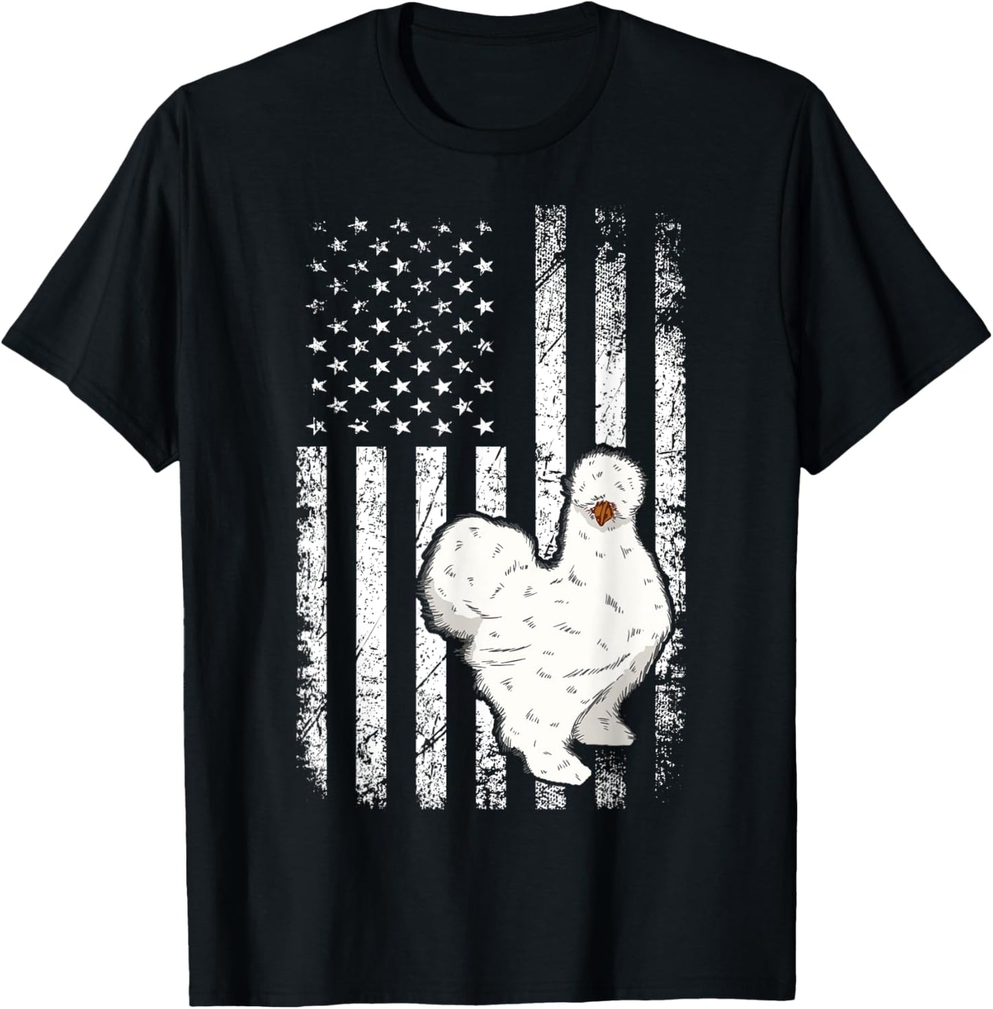 Silkie Chicken Pet Farmer Poulet Chinese Silk Chicken Farm T-Shirt - T-Shirt | Black