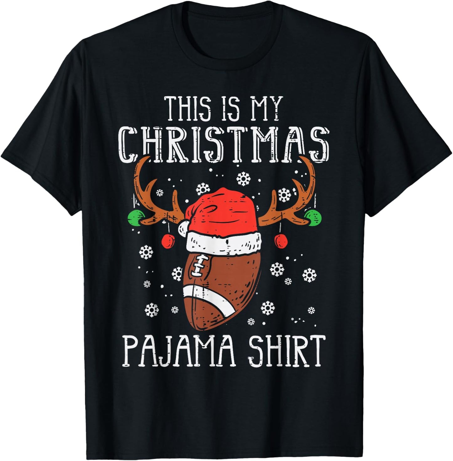 This Is My Christmas Shirt Football Xmas Sports Boy Men Kids T-Shirt - T-Shirt | Black