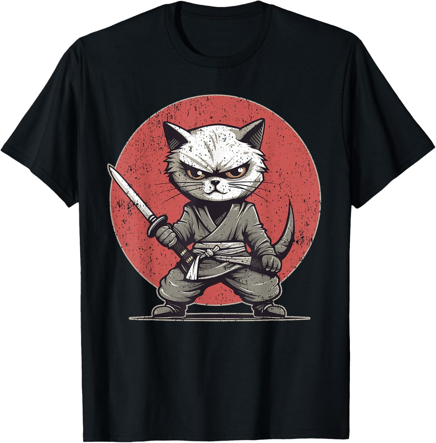 Kitten Ninja Cat Themed , Women's, Black, Small, Short Sleeve, , Modern, Cat Theme, All Seasons, 1 Count T-Shirt - T-Shirt | Black