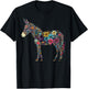 Cute Flower Donkey on summer Floral Donkey T-Shirt - T-Shirt | Black