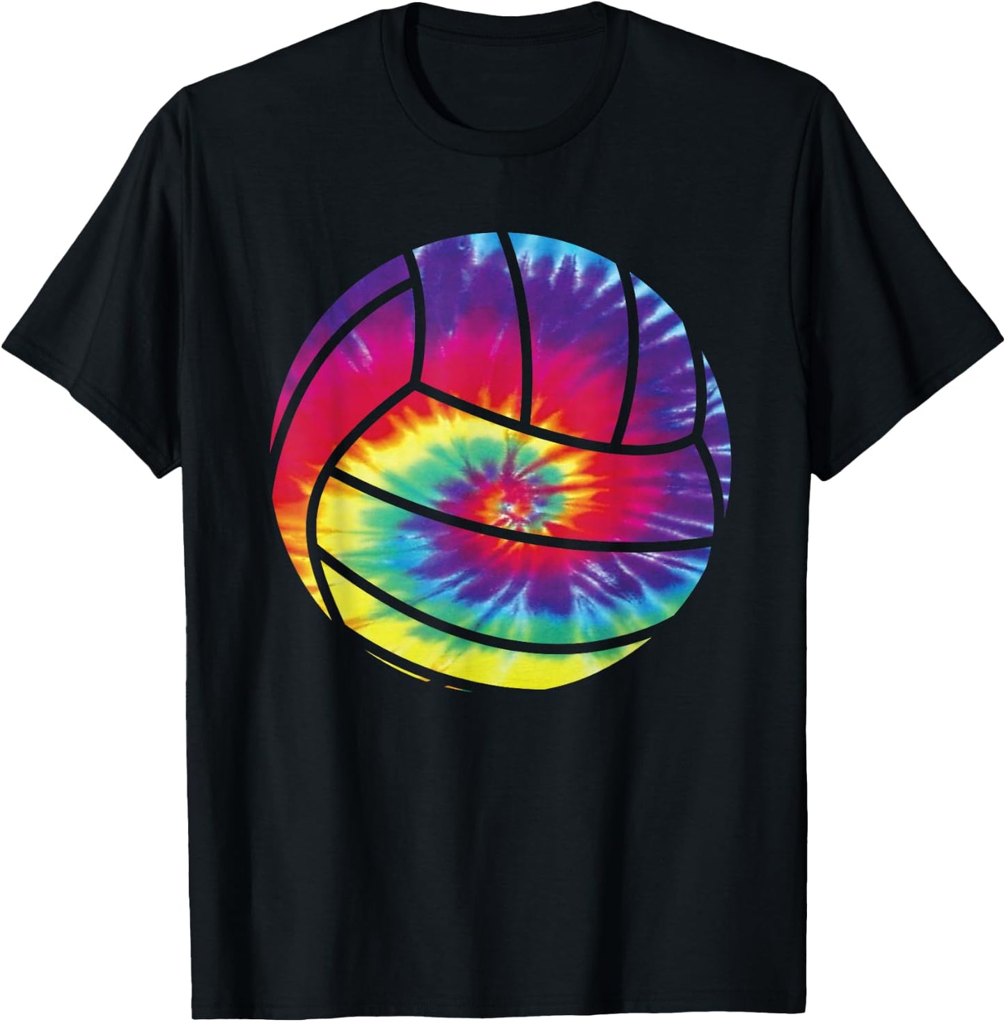 Volleyball Tie Dye Rainbow Kids Boys Teenage Men Girls Gift T-Shirt - T-Shirt | Black