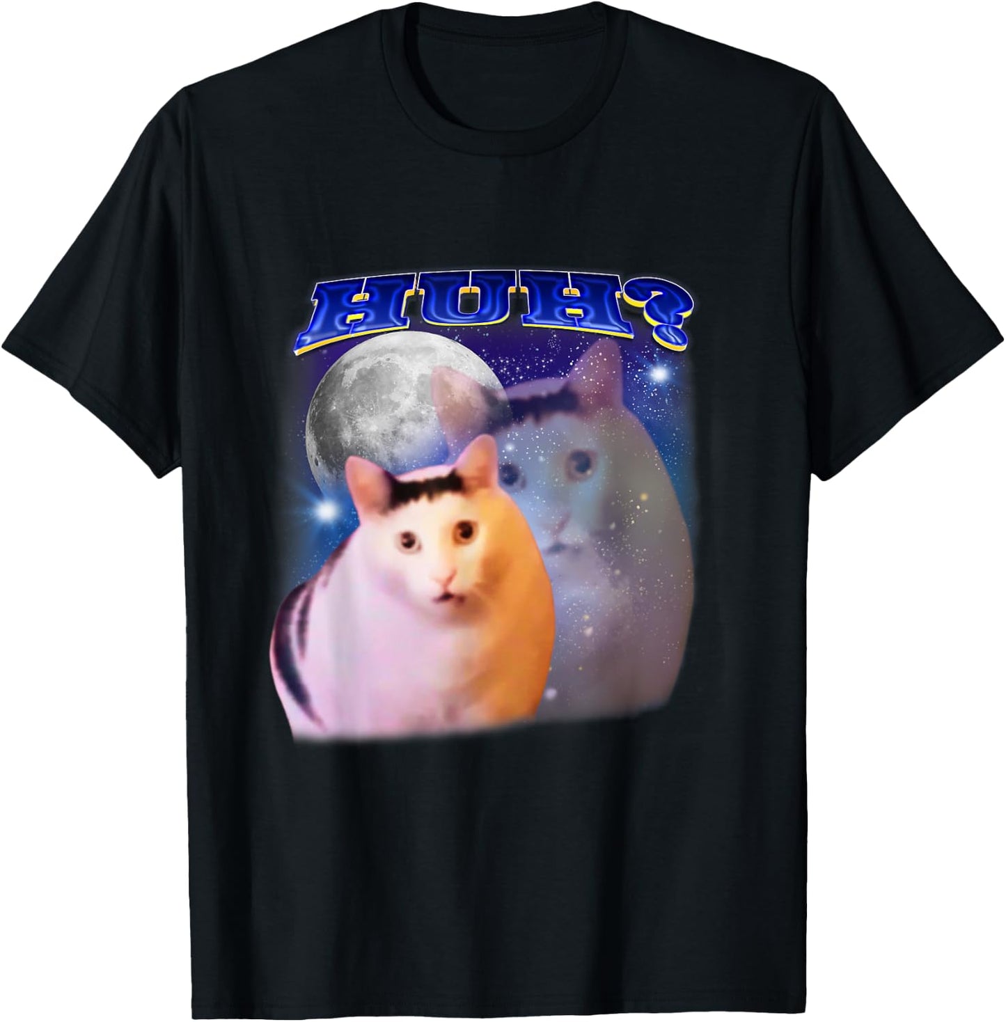 Funny Meme Huh Cat T-Shirt - T-Shirt | Black