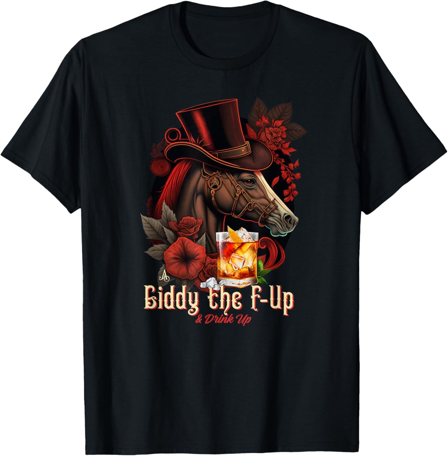Giddy the F Up and Drink Up, Derby Day Party T-Shirt - T-Shirt | Black
