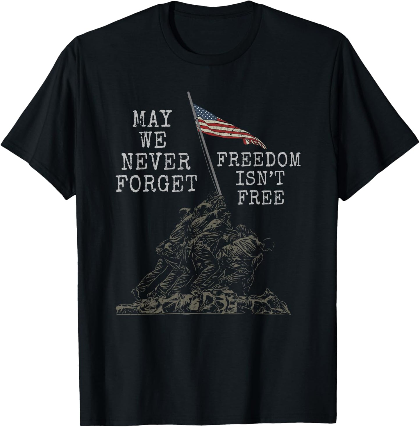 US Flag Patriot Soldier American Army 4th of July Veteran T-Shirt - T-Shirt | Black