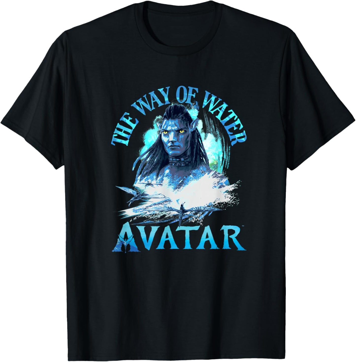 Avatar: The Way of Water Jake Sully Epic Paint Portrait T-Shirt - T-Shirt | Black