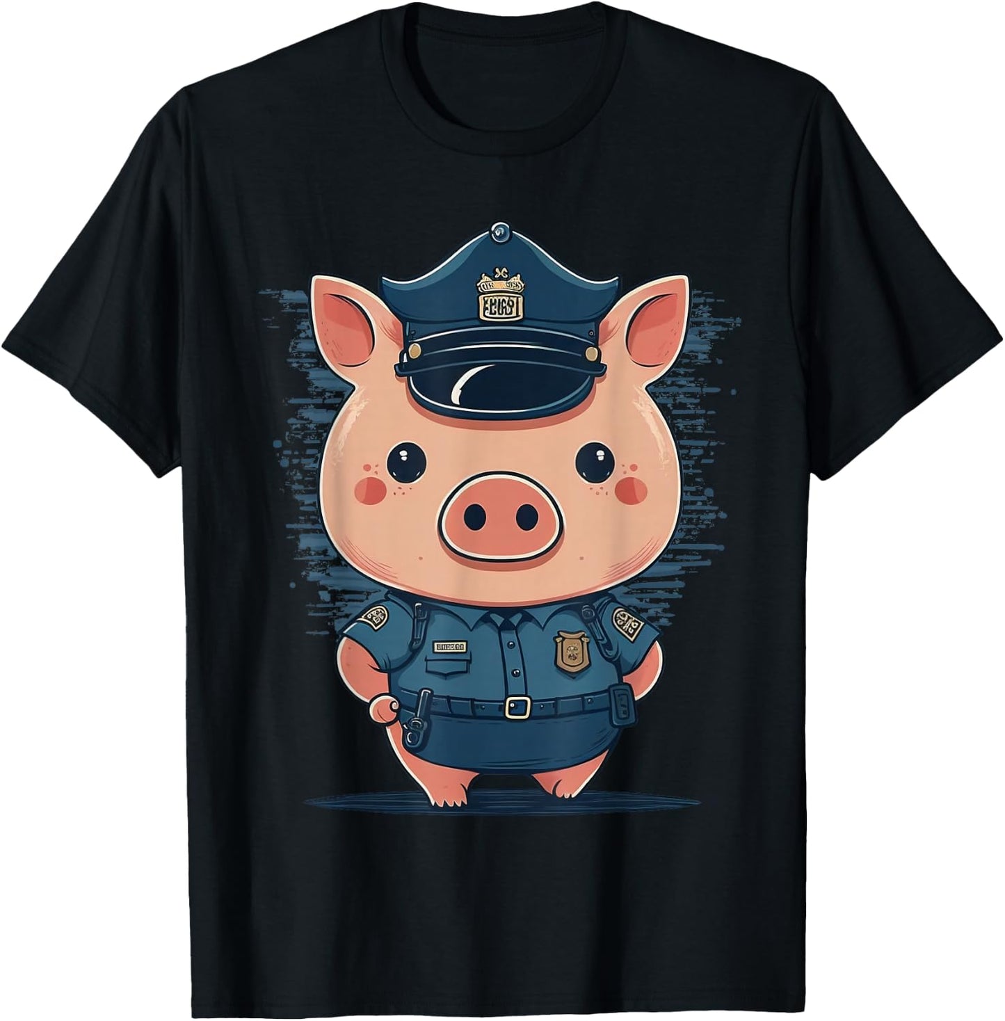 Police Officer Pig Cop on Police Pig T-Shirt - T-Shirt | Black