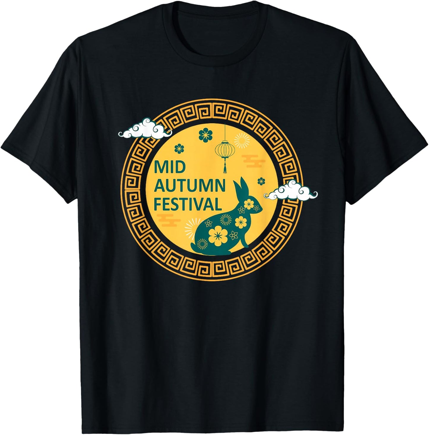 Funny Rabbits Mooncake Chinese New Year Mid Autumn Festival T-Shirt - T-Shirt | Black
