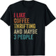 I like Coffee Thrifting & maybe 3 people men women vintage T-Shirt - T-Shirt | Black