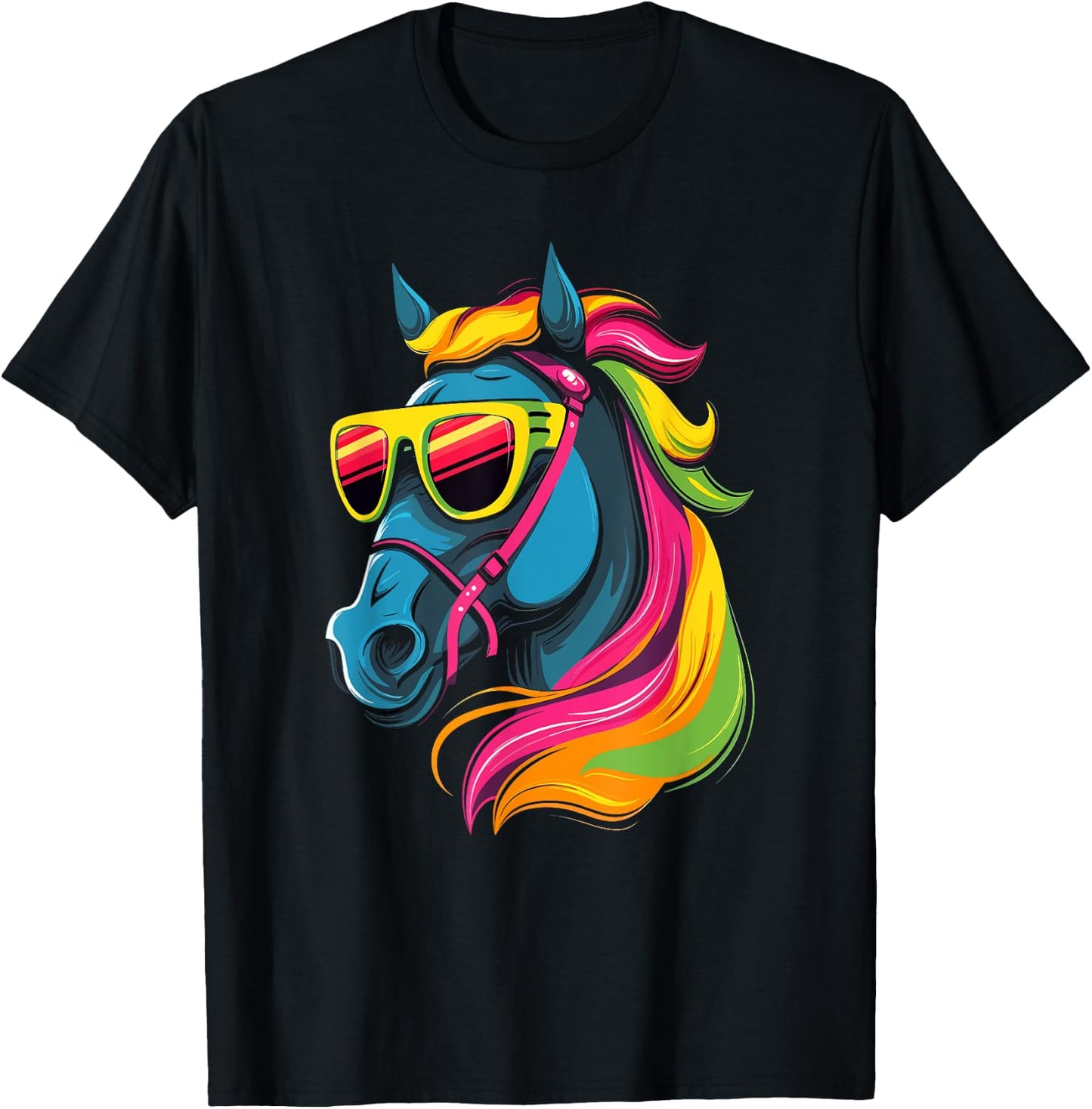 Funny Horse Racing Cool Sunglasses KY Derby Jockey Costume T-Shirt - T-Shirt | Black