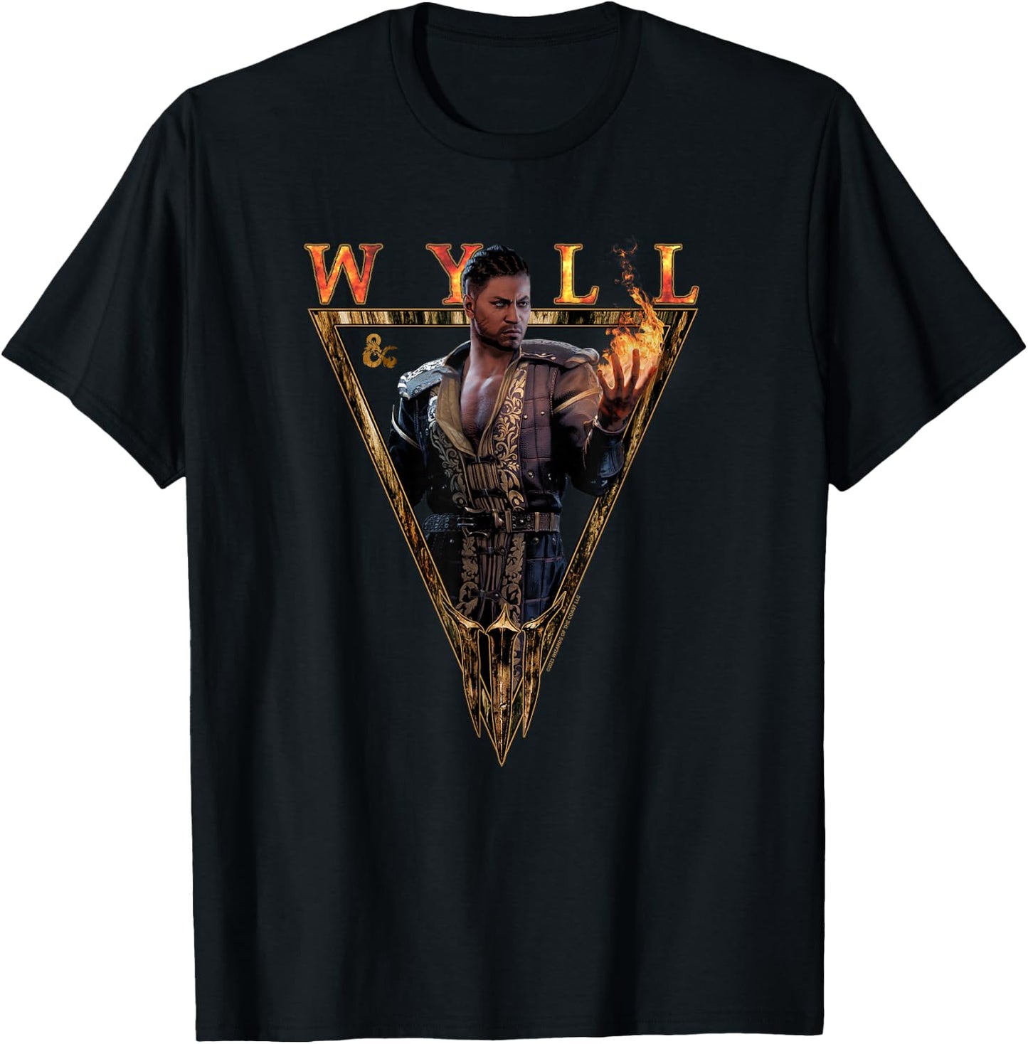 Dungeons & Dragons Baldur's Gate III Wyll Fiery Demon T-Shirt - T-Shirt | Black