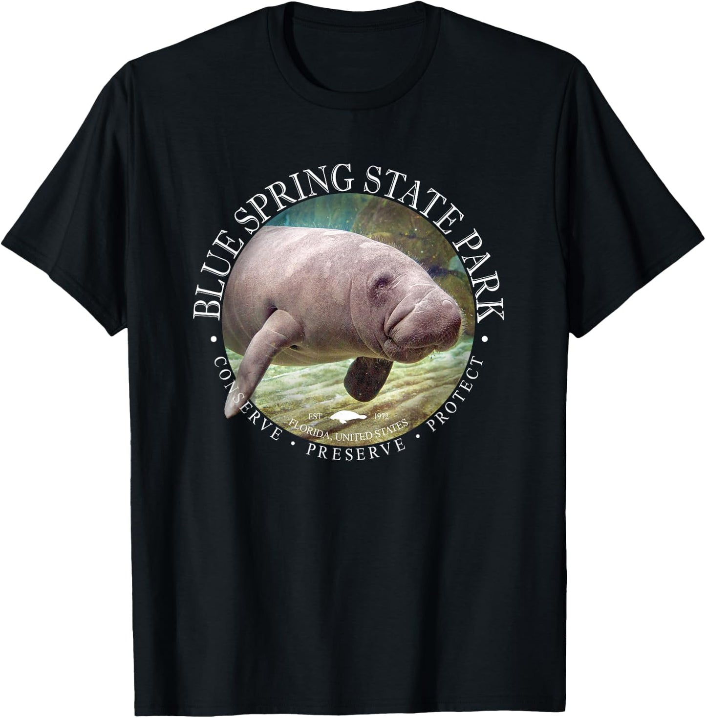 Blue Spring State Park Orange City Florida Manatee Sea Cow T-Shirt - T-Shirt | Black