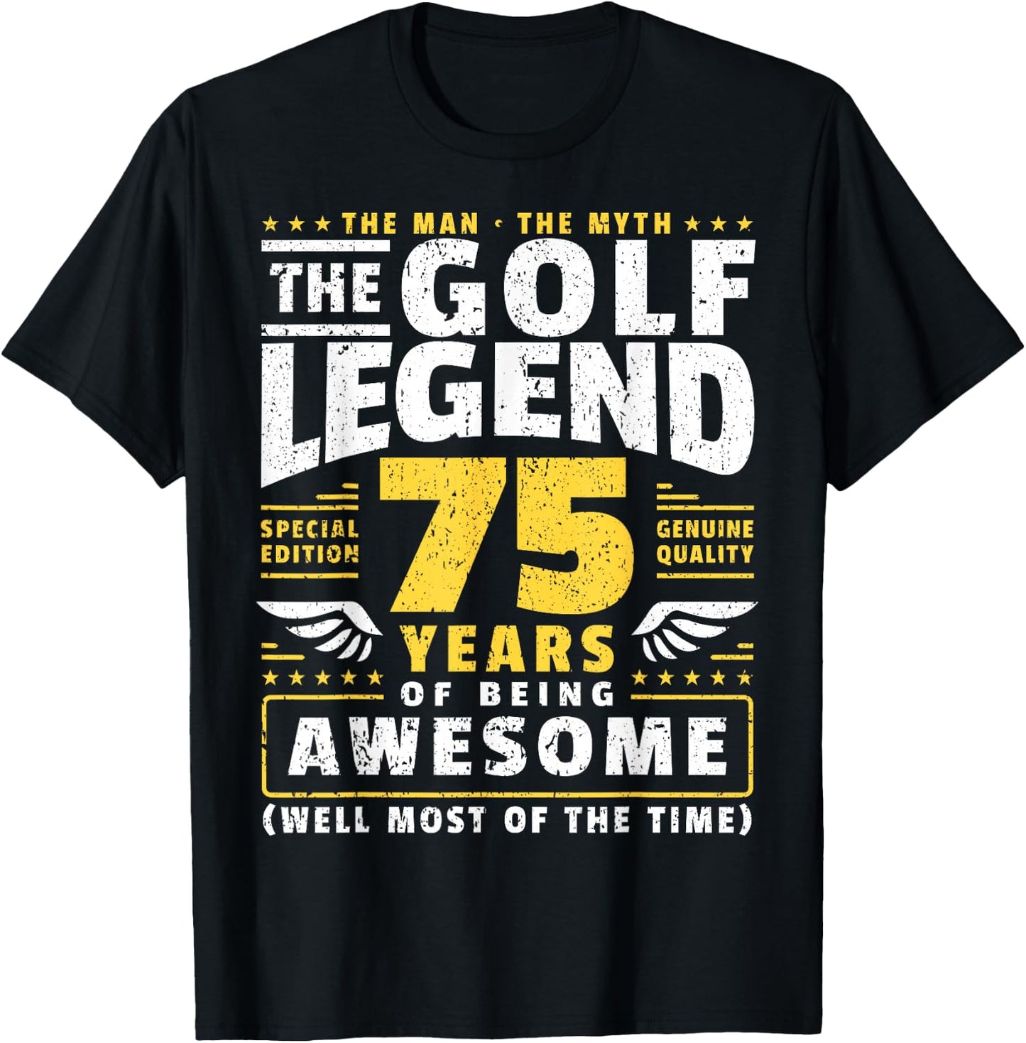 75th Birthday Golf Player 75 Years Old Golfer T-Shirt - T-Shirt | Black